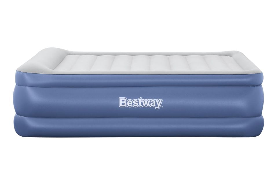 Bestway® 1067690XXX23 Tritech™ Geniş Çift Kişilik Şişme Yatak, Entegre Elektrikli Şişirme Aparatı ve Antimikrobiyal Kaplama 2.03 m x 1.52 m x 61 cm