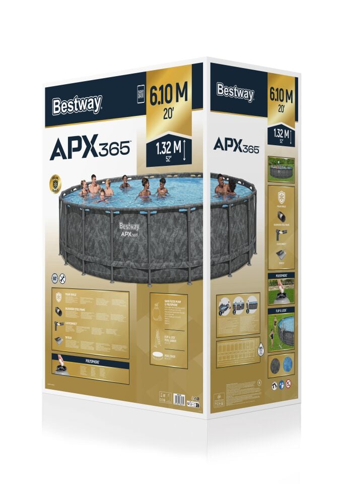 Bestway Prefabrik Havuz APX 365 Çember Prefabrik Havuz Seti 6,10 m x 1,32 m 561KE