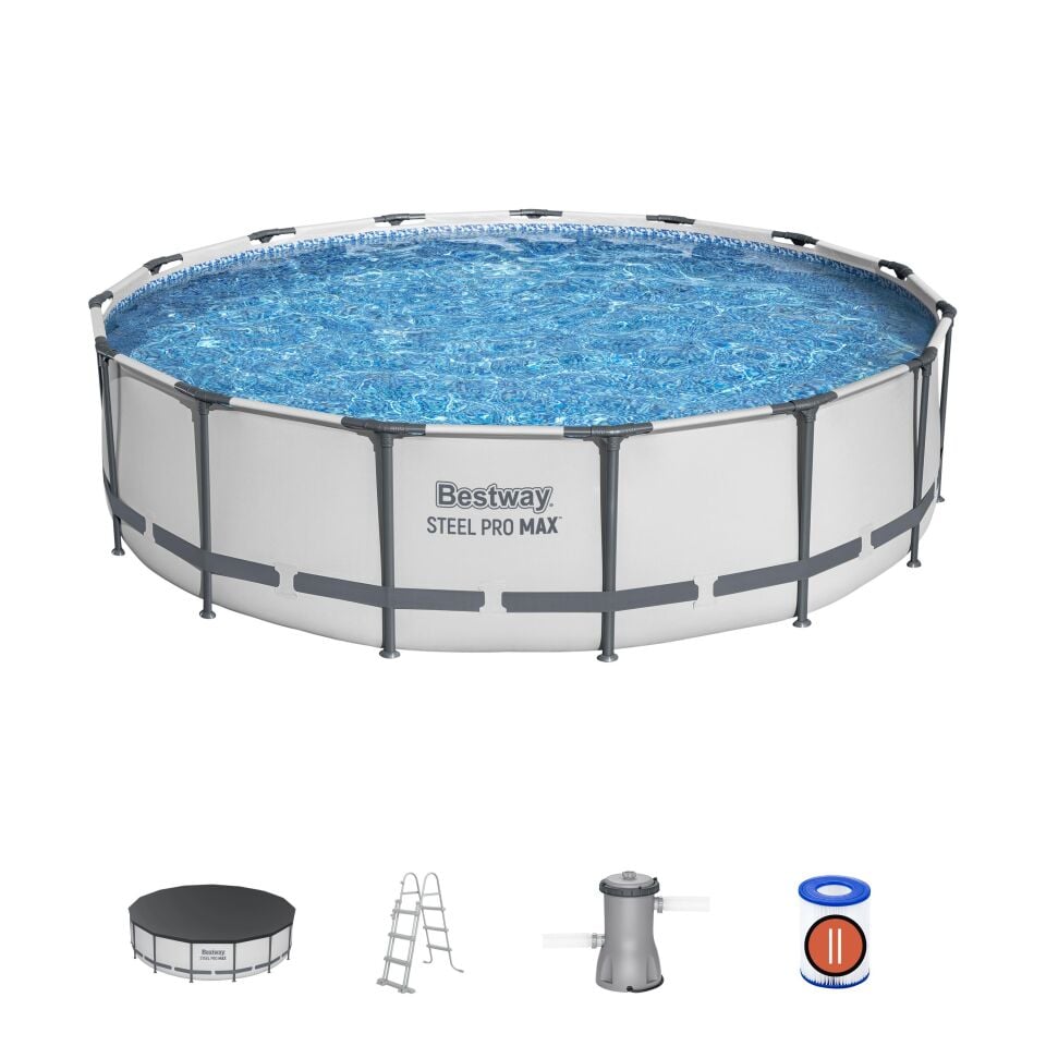 Bestway Prefabrik Havuz Steel Pro MAX Prefabrik Yer Üstü Havuz Seti 4,57 m x 1,07 m 56488