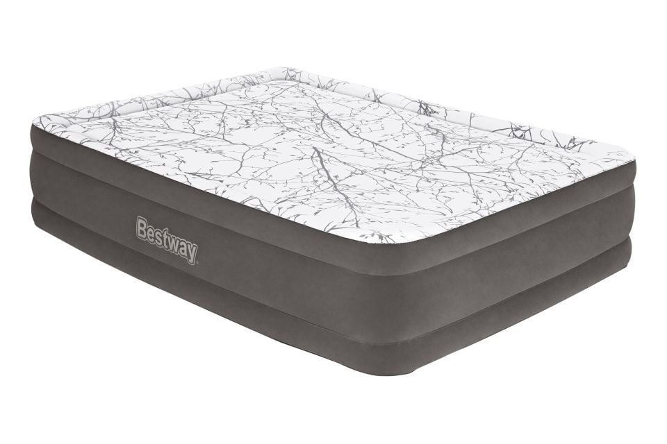 Bestway® 1067486XXX24 Tritech™ Cushify Top™ Geniş Çift Kişilik Şişme Yatak, Entegre Elektrikli Şişirme Aparatı ve Antimikrobiyal Kaplama 2.03 m x 1.52 m x 46 cm