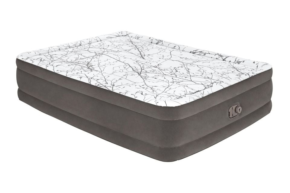 Bestway® 1067486XXX24 Tritech™ Cushify Top™ Geniş Çift Kişilik Şişme Yatak, Entegre Elektrikli Şişirme Aparatı ve Antimikrobiyal Kaplama 2.03 m x 1.52 m x 46 cm