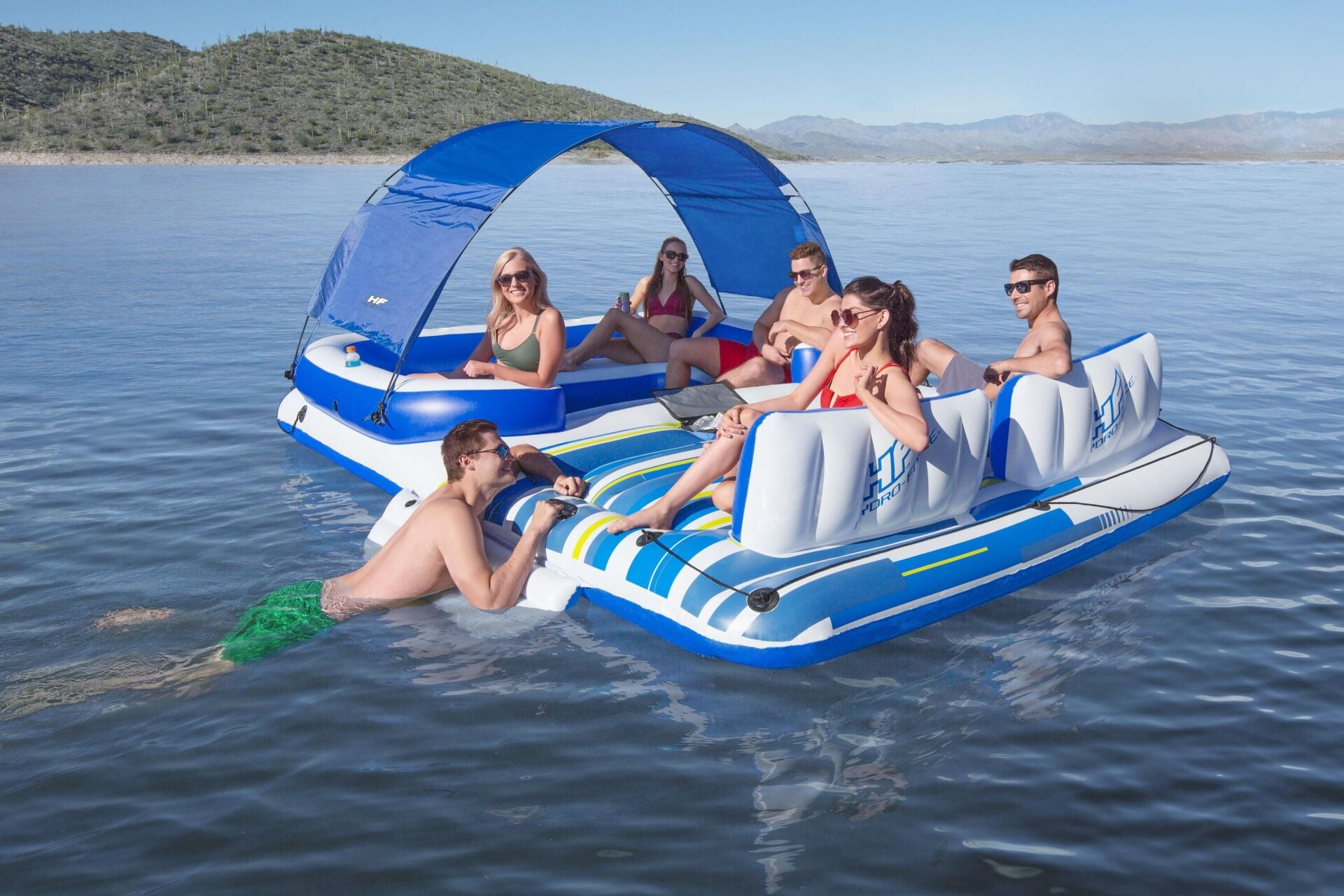 Hydro-Force 43105 Tropik Esintiler 6-Kişilik Yüzen Parti Adası