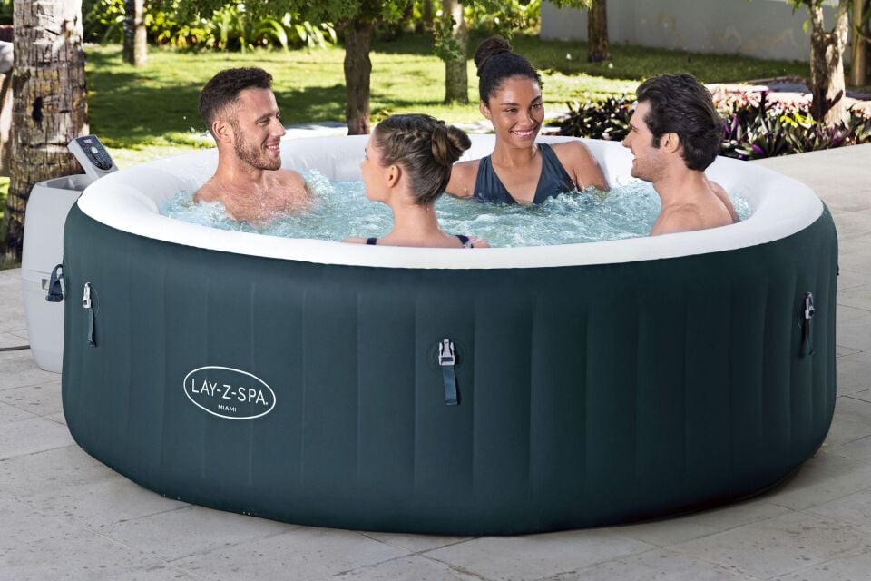 Lay-Z-Spa® Miami AirJet™ 6001D Enerji Tasarruflu Şişme Spa Havuzu,4-6 kişilik