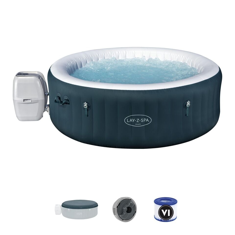 Lay-Z-Spa® Miami AirJet™ 6001D Enerji Tasarruflu Şişme Spa Havuzu,4-6 kişilik