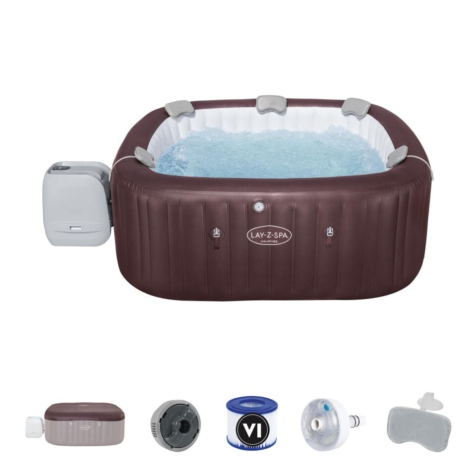 Lay-Z-Spa® Maldives Smart HydroJet Pro™ 6001U Enerji Tasarruflu Şişme Spa Havuzu, Mobil Uygulama Kontrollü, 5-7 kişilik