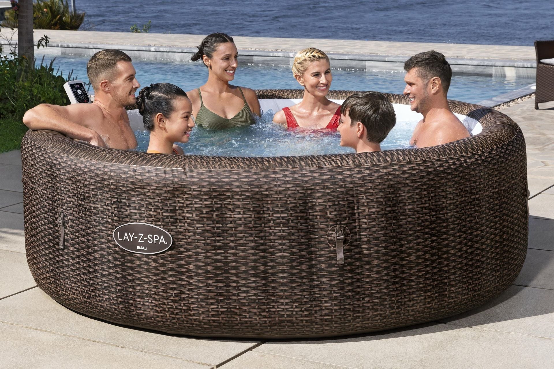 Lay-Z-Spa® 6001P Bali Smart AirJet™ Enerji Tasarruflu Şişme Spa Havuzu, Mobil Uygulama Kontrollü, 5-7 kişilik