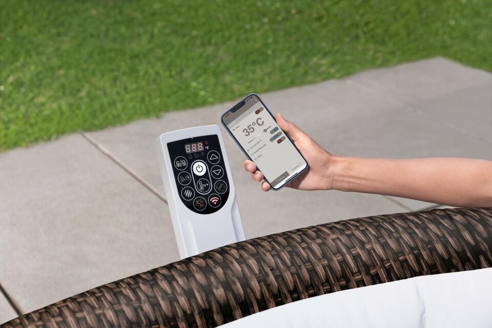 Lay-Z-Spa® 6001P Bali Smart AirJet™ Enerji Tasarruflu Şişme Spa Havuzu, Mobil Uygulama Kontrollü, 5-7 kişilik