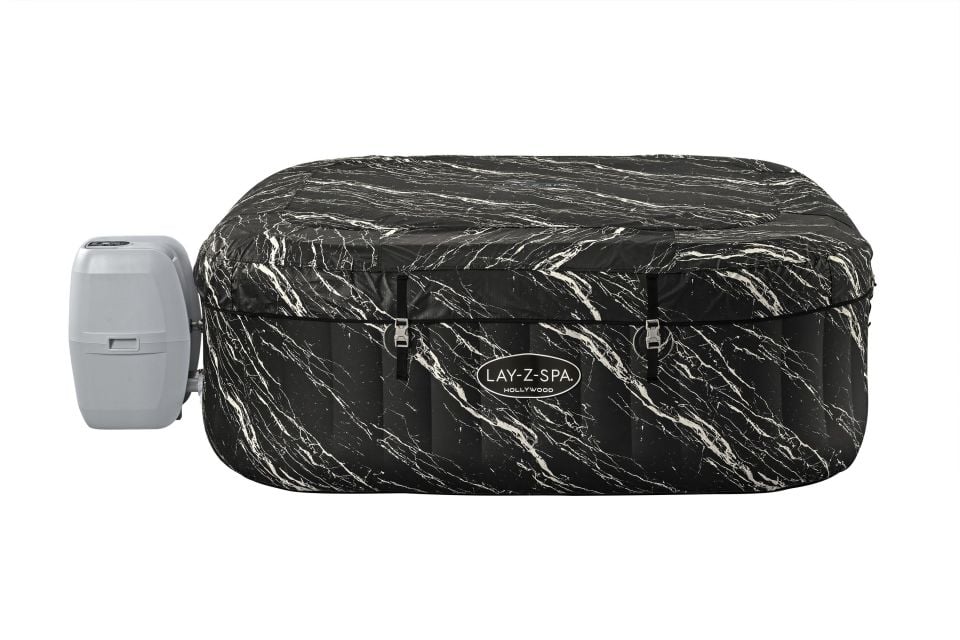 Lay-Z-Spa® 6001F Hollywood Energy-Efficient Luxe AirJet™ Şişme Spa Havuzu, LED ışıklı, 4-6 kişilik