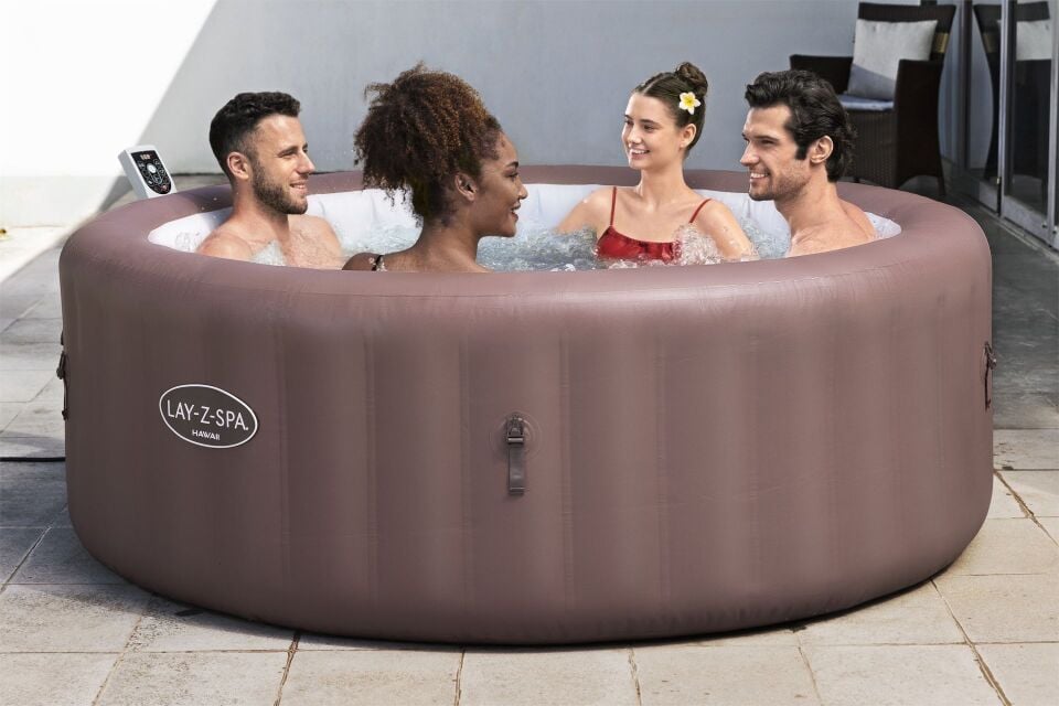 Lay-Z-Spa 6001G Hawaii Smart AirJet  Enerji Tasarruflu Şişme Spa Havuzu, Mobil Uygulama Kontrollü, 4-6 kişilik