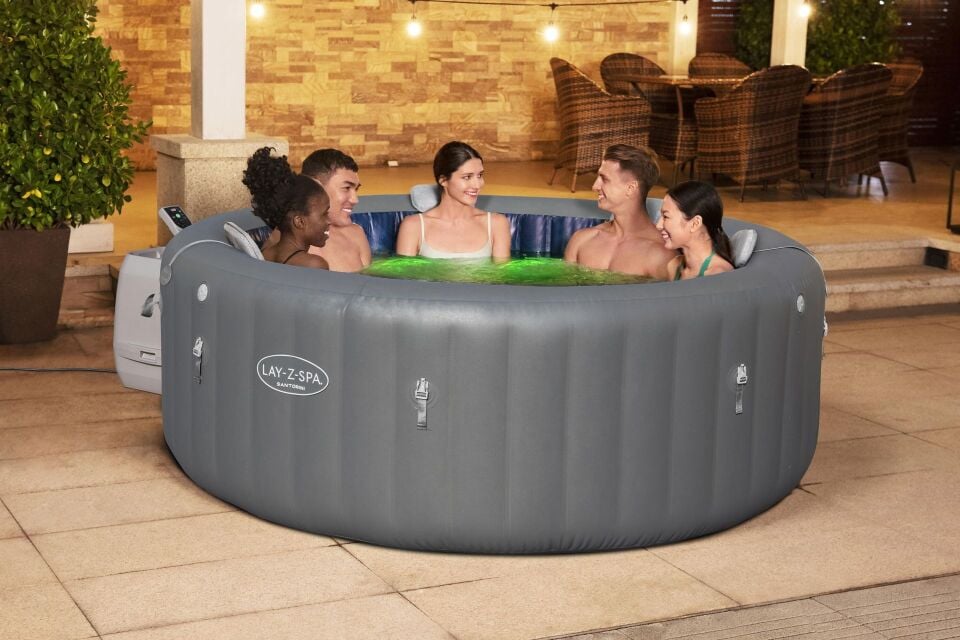 Lay-Z-Spa 6001T Santorini Smart HydroJet Pro  Enerji Tasarruflu Şişme Spa Havuzu, Mobil Uygulama Kontrollü, 5-7 kişilik