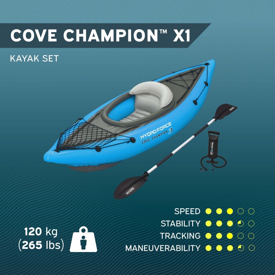 Hydro-Force™ 65115 Cove Champion™ X1 Şişme Kano Seti