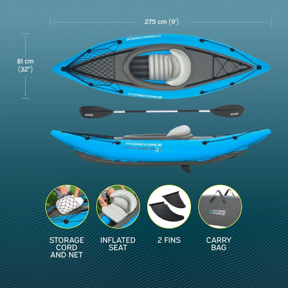 Hydro-Force™ 65115 Cove Champion™ X1 Şişme Kano Seti