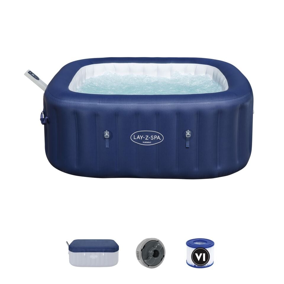 Lay-Z-Spa® Hawaii Smart AirJet™ 6001H Enerji Tasarruflu Şişme Spa Havuzu, Mobil Uygulama Kontrollü, 4-6 kişilik