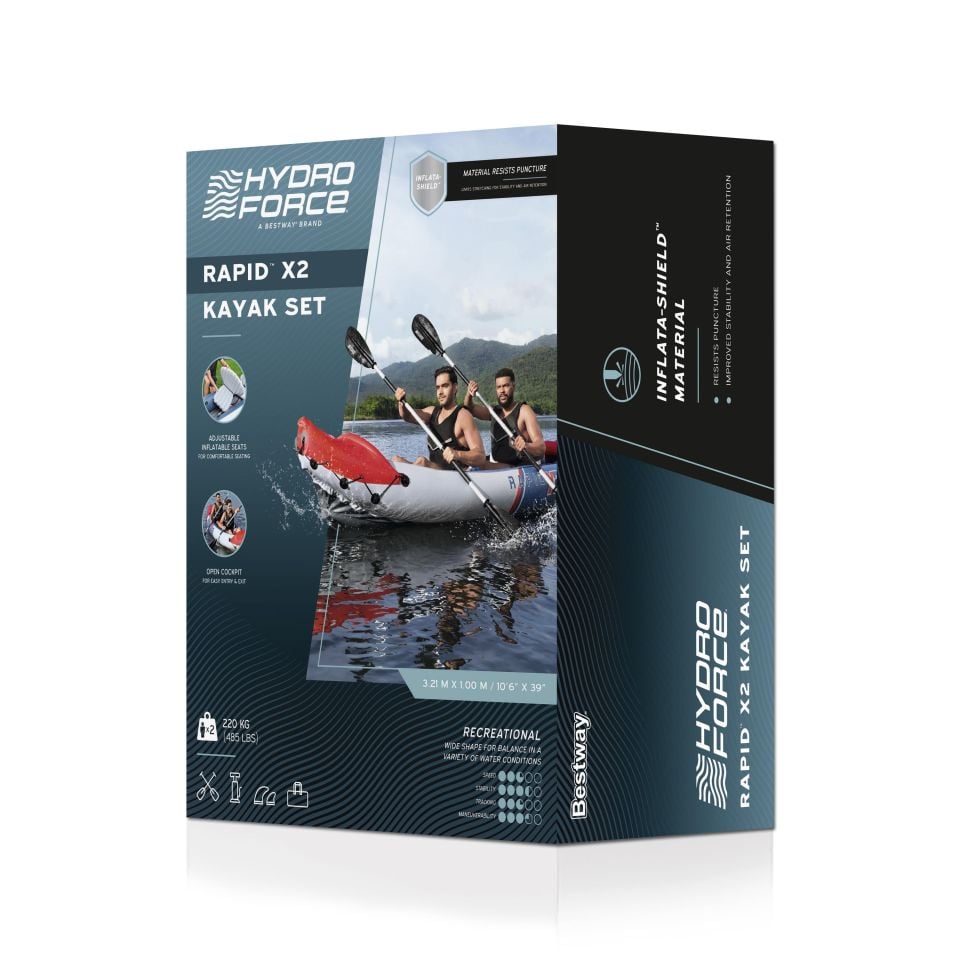 Hydro-Force™ 65077 Rapid™ X2 Şişme Kano Seti 3,21 m