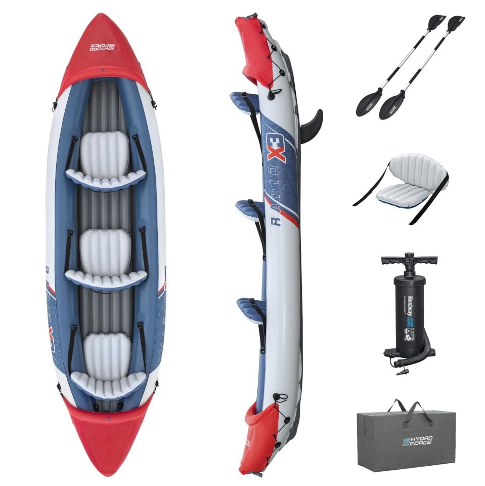 Hydro-Force™ 65132 Rapid X3 3-Kişilik Şişme Kano Seti 3,81 m