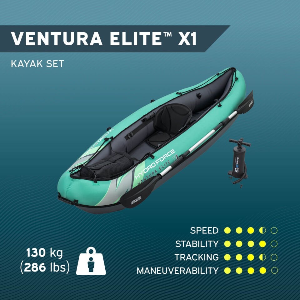 Hydro-Force™ 65118  Ventura Elite X1 Tek Kişilik Kano 2.80m x 86cm