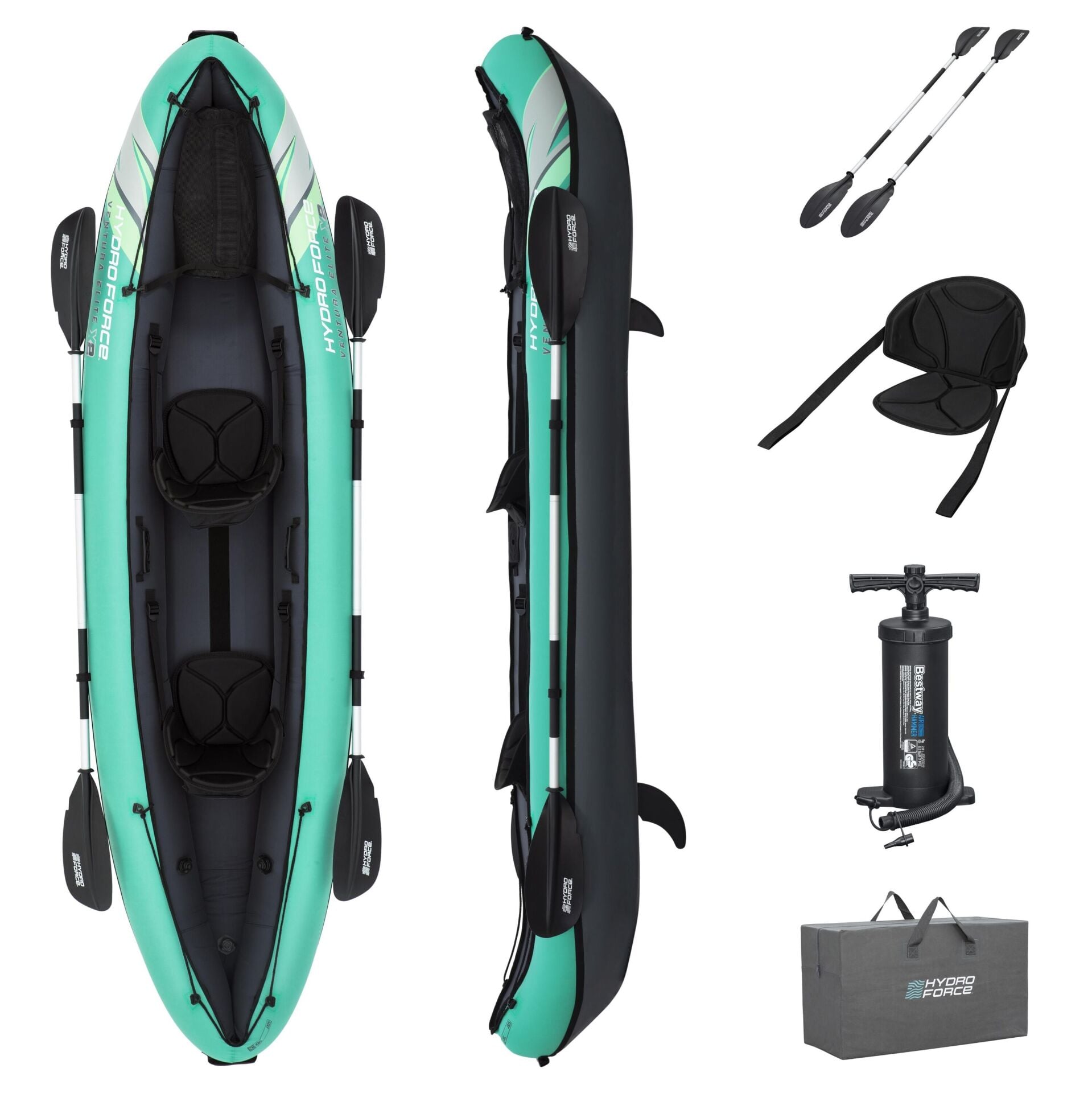Hydro-Force 65052  Ventura Elite X2 İki Kişilik Kano Seti 3.30m x 86cm