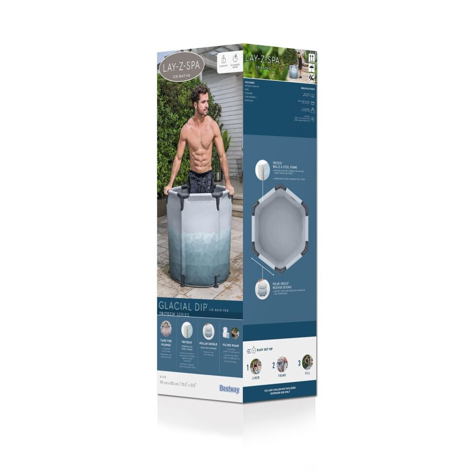 Lay-Z-Spa® Glacial Dip™ 6002K Soğuk Terapi Buz Banyosu Küveti, Tek Kişilik