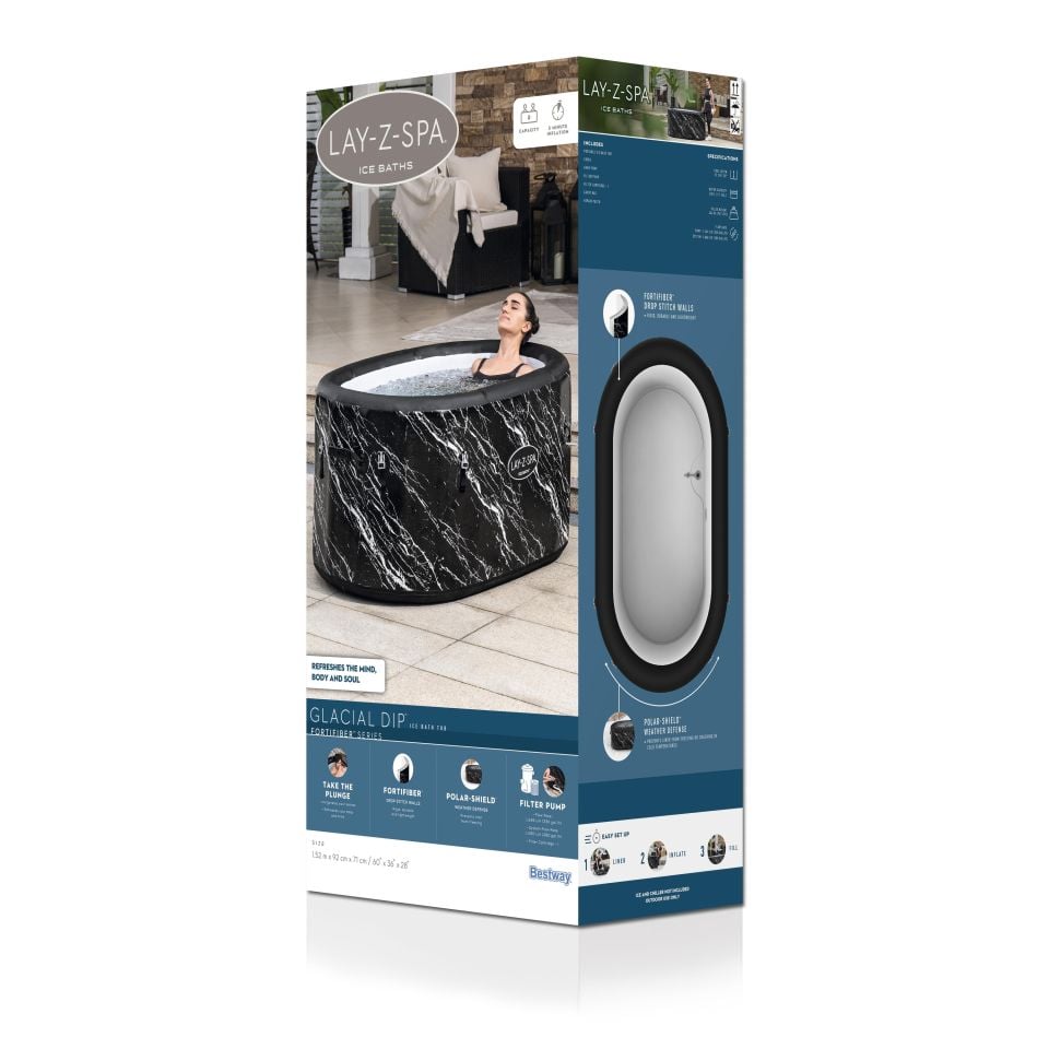 Lay-Z-Spa® Glacial Dip™ 6002Q Soğuk Terapi Buz Banyosu Küveti, 2 Kişilik