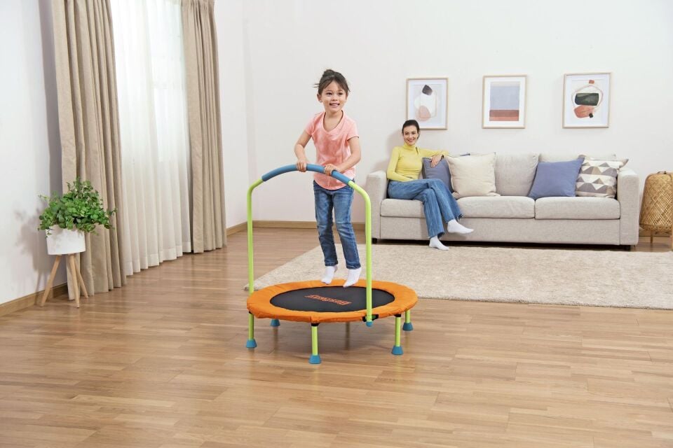Bestway 36'' x 37.5''/91cm x 96cm WonderJump Trampoline, Orange, Youth 3+