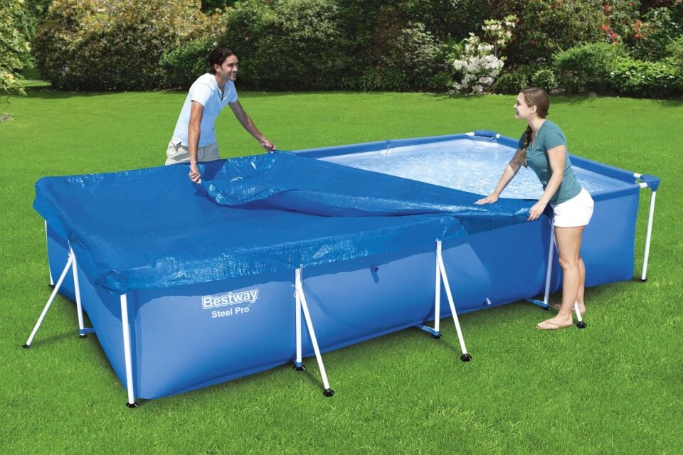 Bestway 58107 Dikdörtgen Havuz Örtüsü - 4,00 m x 2,11 m Yerüstü Havuzlar için