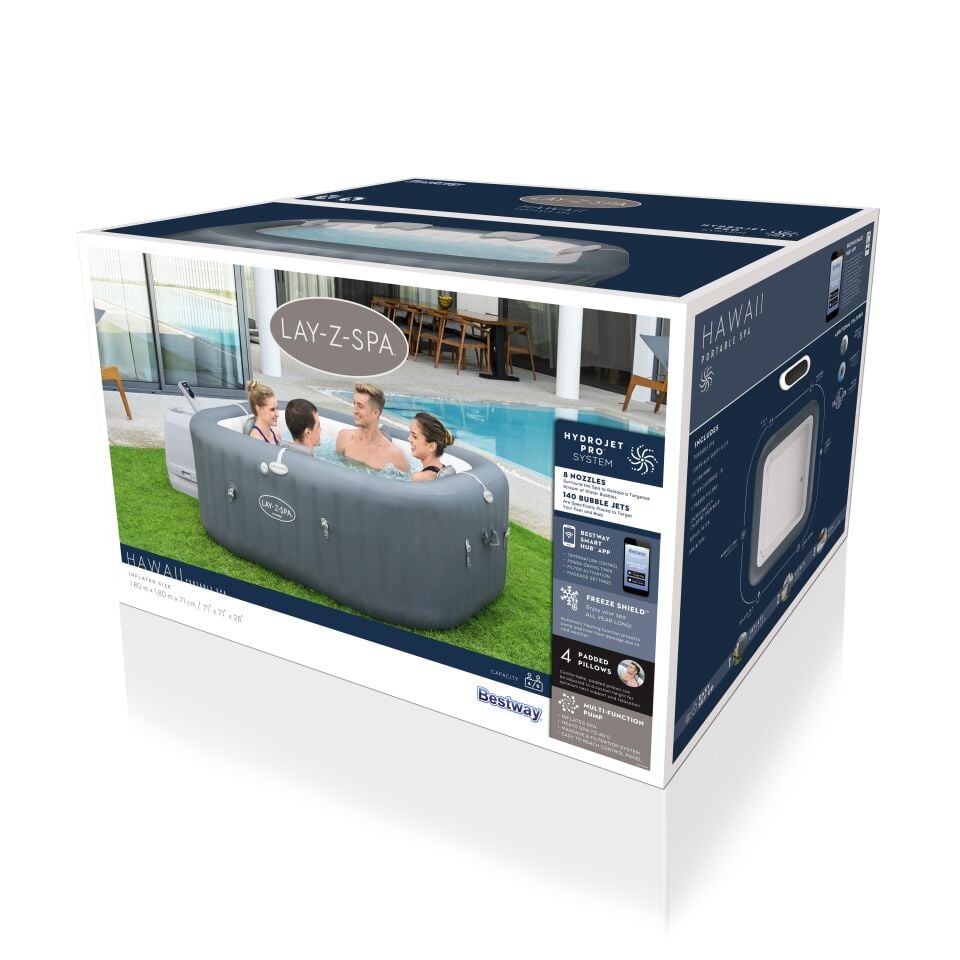 Lay-Z-Spa® Hawaii HydroJet Pro™ 60031 Şişme Spa Havuzu, 4-6 kişilik