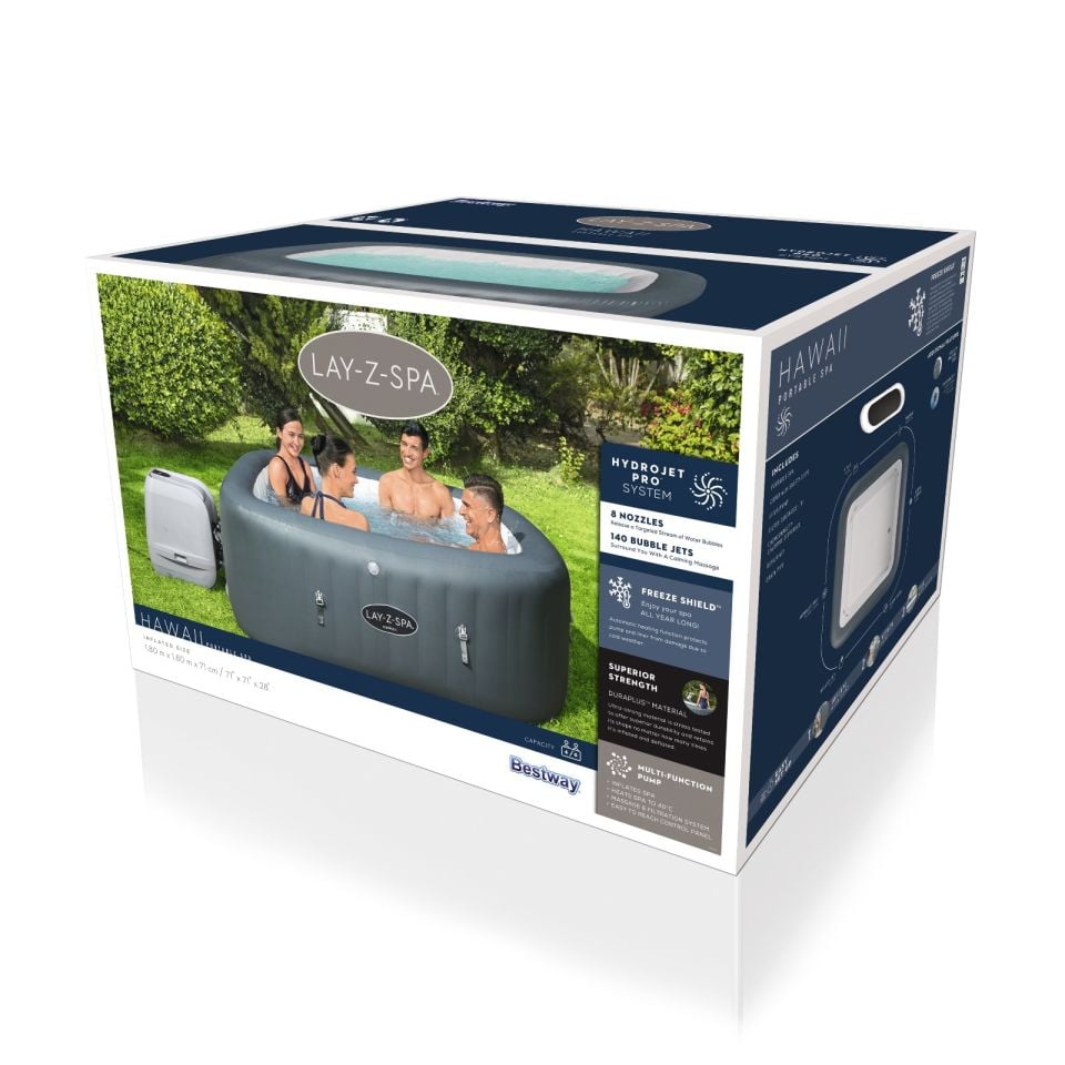 Lay-Z-Spa® Hawaii HydroJet Pro™ 60031 Şişme Spa Havuzu, 4-6 kişilik