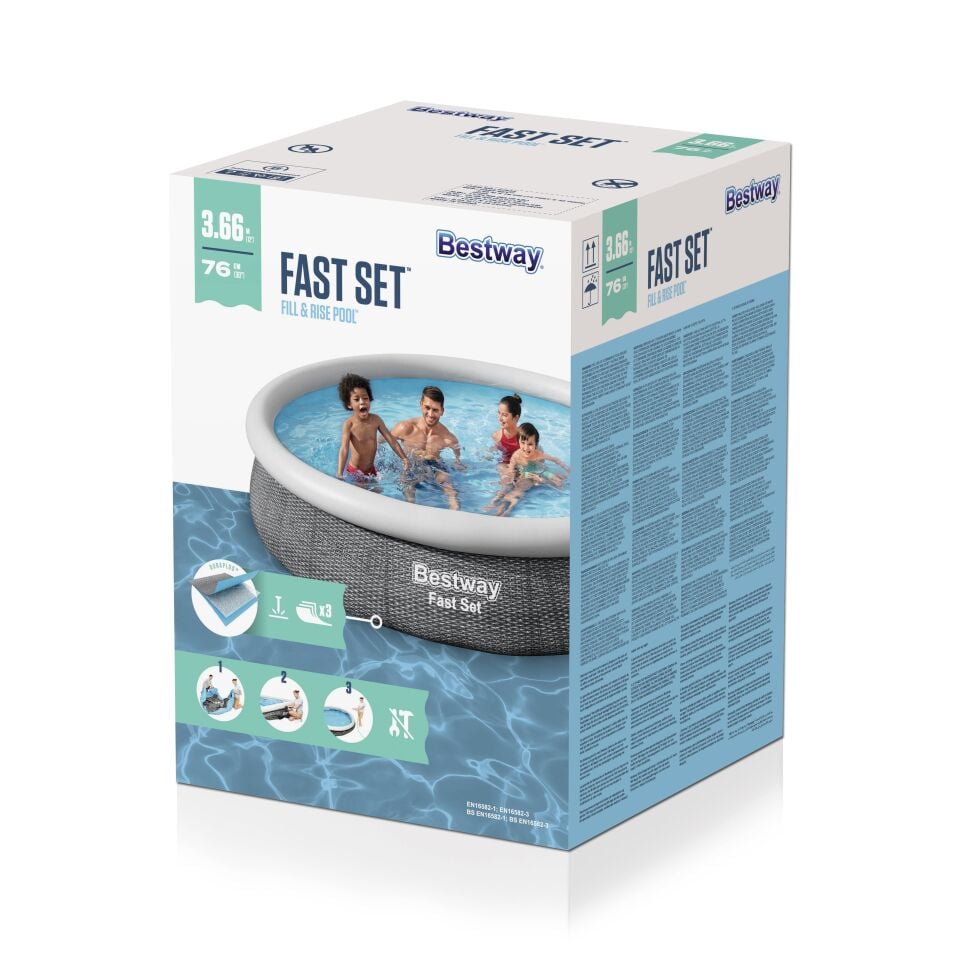 Bestway 57443 Fast Set Çember Şişme Havuz 3.66 m x 76 cm