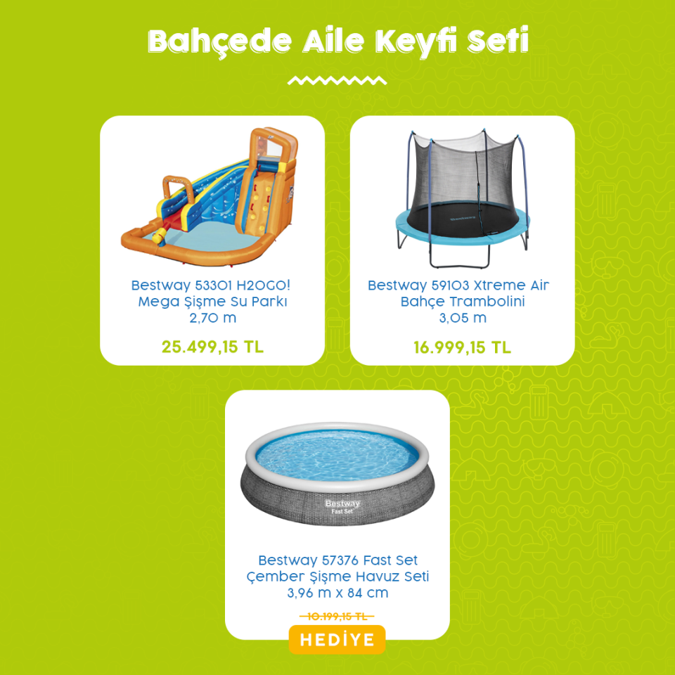 Bahçede Aile Keyfi Seti (Havuz Hediye)