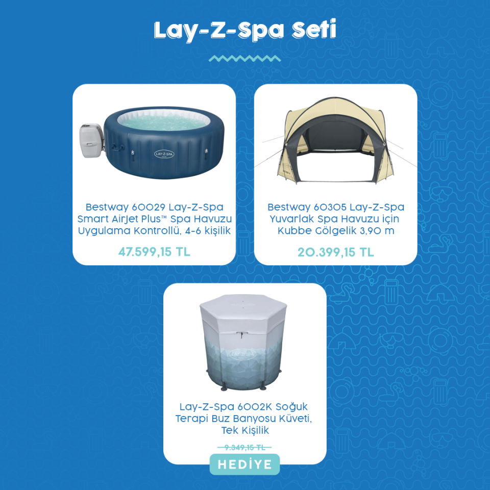 Lay-Z-Spa Seti (Buz Havuzu Hediye)