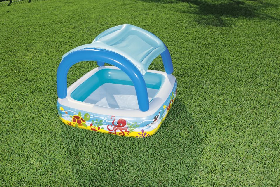 Bestway® 52192 Gölgelikli Şişme Oyun Havuzu 1,40 m x 1,40 m x 1,14 m