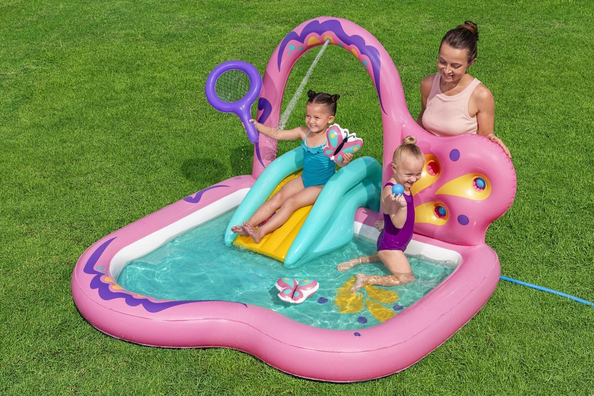 Bestway 53175  Butterfly Wonder Şişme Su Oyun Parkı ve Havuz 1,80 m x 1,80 m x 1,17 m