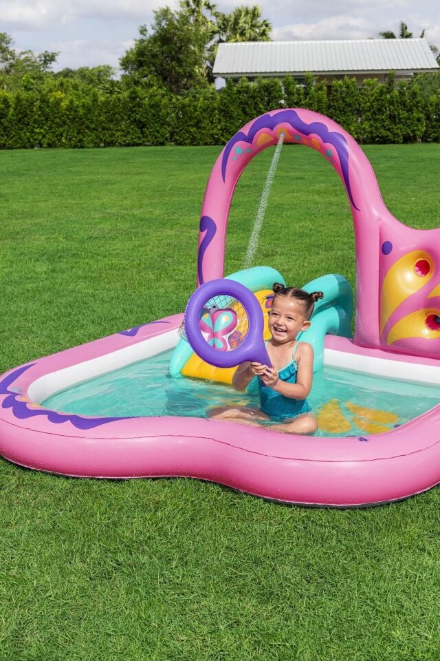 Bestway 53175  Butterfly Wonder Şişme Su Oyun Parkı ve Havuz 1,80 m x 1,80 m x 1,17 m