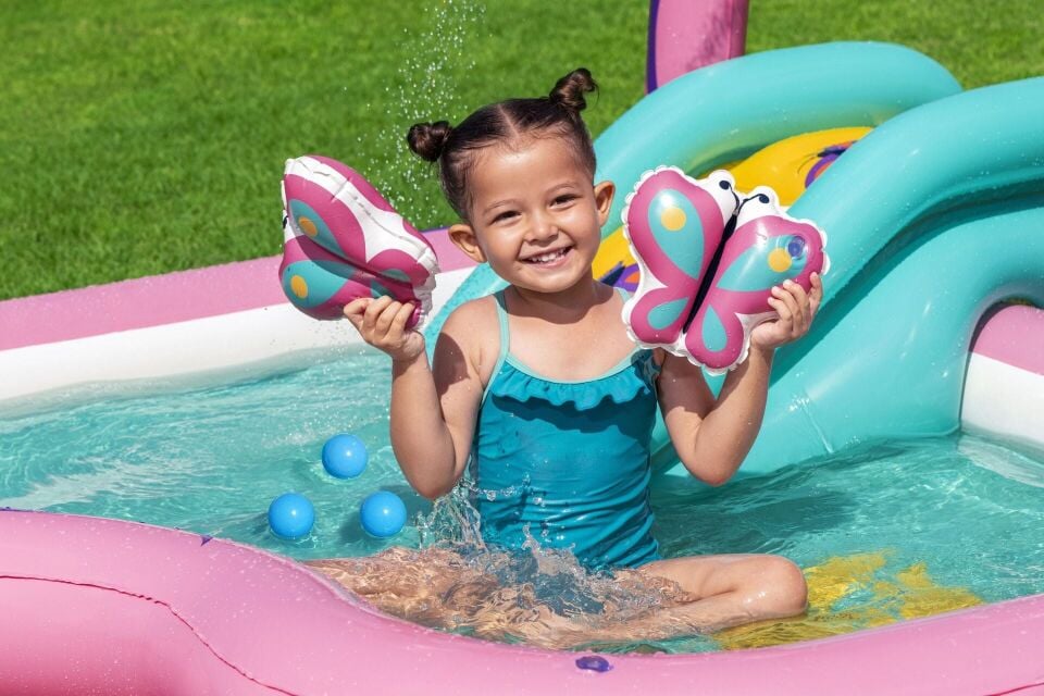 Bestway 53175  Butterfly Wonder Şişme Su Oyun Parkı ve Havuz 1,80 m x 1,80 m x 1,17 m