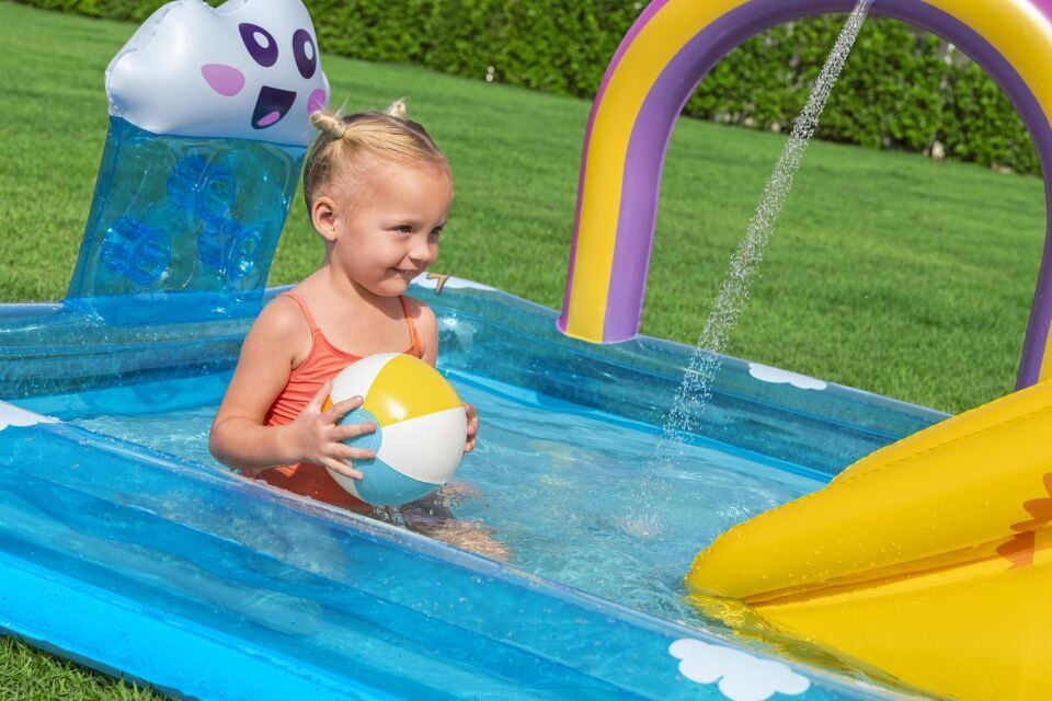 Bestway 53174® Rainbows ‘N Rays™ Şişme Su Oyun Parkı ve Havuz 1,80 m x 1,80 m x 1,17 m