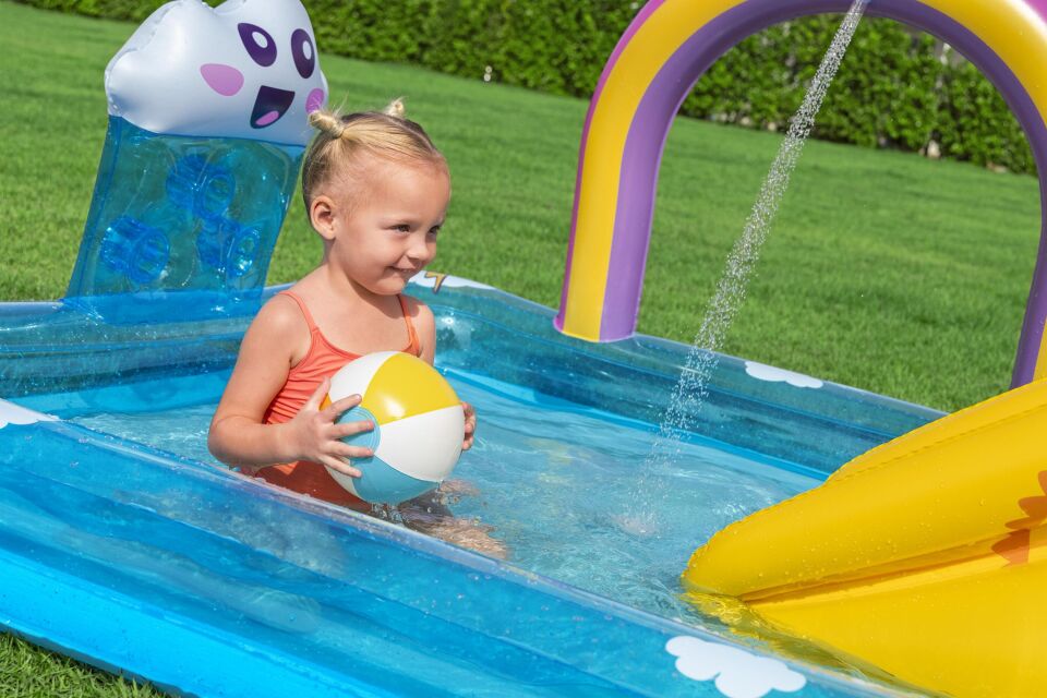 Bestway 53174® Rainbows ‘N Rays™ Şişme Su Oyun Parkı ve Havuz 1,80 m x 1,80 m x 1,17 m