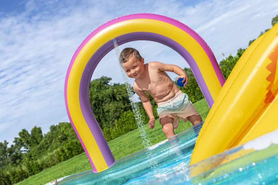 Bestway 53174® Rainbows ‘N Rays™ Şişme Su Oyun Parkı ve Havuz 1,80 m x 1,80 m x 1,17 m