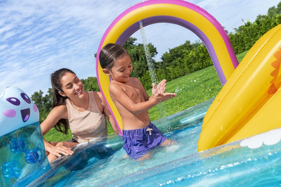 Bestway 53174® Rainbows ‘N Rays™ Şişme Su Oyun Parkı ve Havuz 1,80 m x 1,80 m x 1,17 m