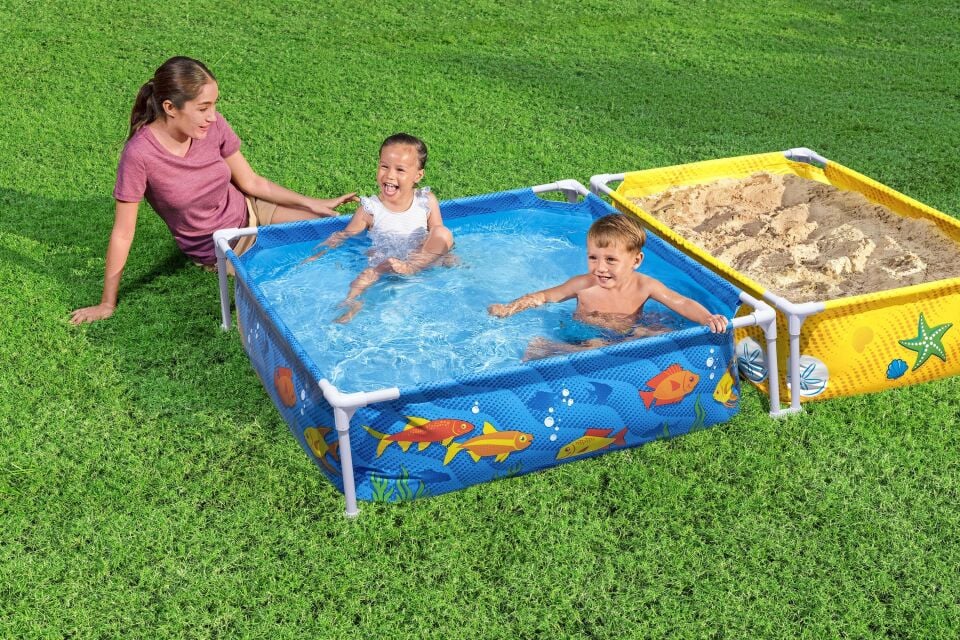 Bestway Prefabrik Havuz Prefabrik İkili Su ve Kum Oyun Havuzu 2.13 m x 1.22 m x 30.5 cm 561CF