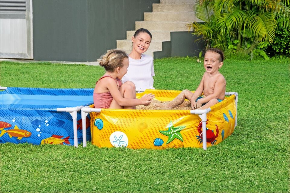 Bestway Prefabrik Havuz Prefabrik İkili Su ve Kum Oyun Havuzu 2.13 m x 1.22 m x 30.5 cm 561CF