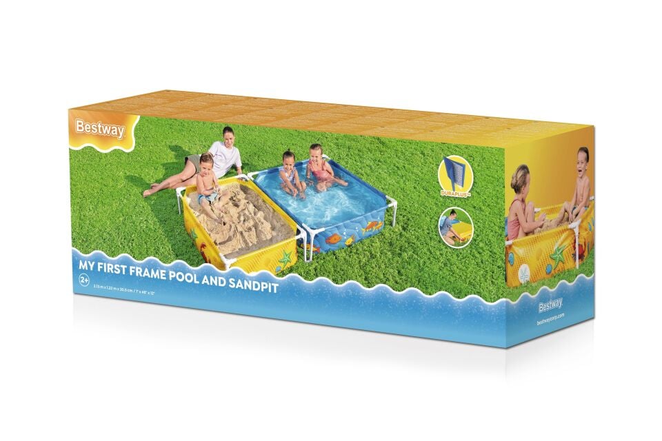 Bestway Prefabrik Havuz Prefabrik İkili Su ve Kum Oyun Havuzu 2.13 m x 1.22 m x 30.5 cm 561CF