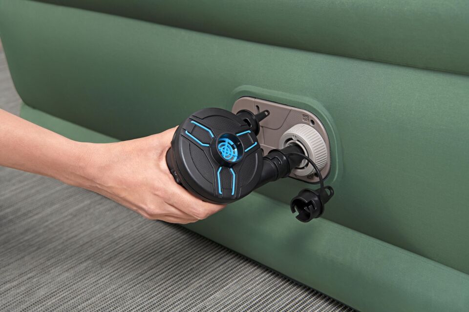 Bestway 69646® ToughLite™ TPU Geniş Çift Kişilik Şişme Yatak, Elektrikli Entegre Şişirme Aparatı 2.03 m x 1.52 m x 46 cm