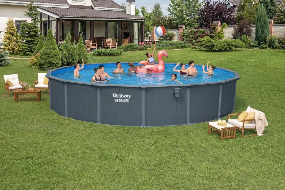 Bestway Prefabrik Havuz Hydrium Çelik Duvarlı Yer Üstü Çember Havuz Seti  7,32 m x 1,32 m 561RP