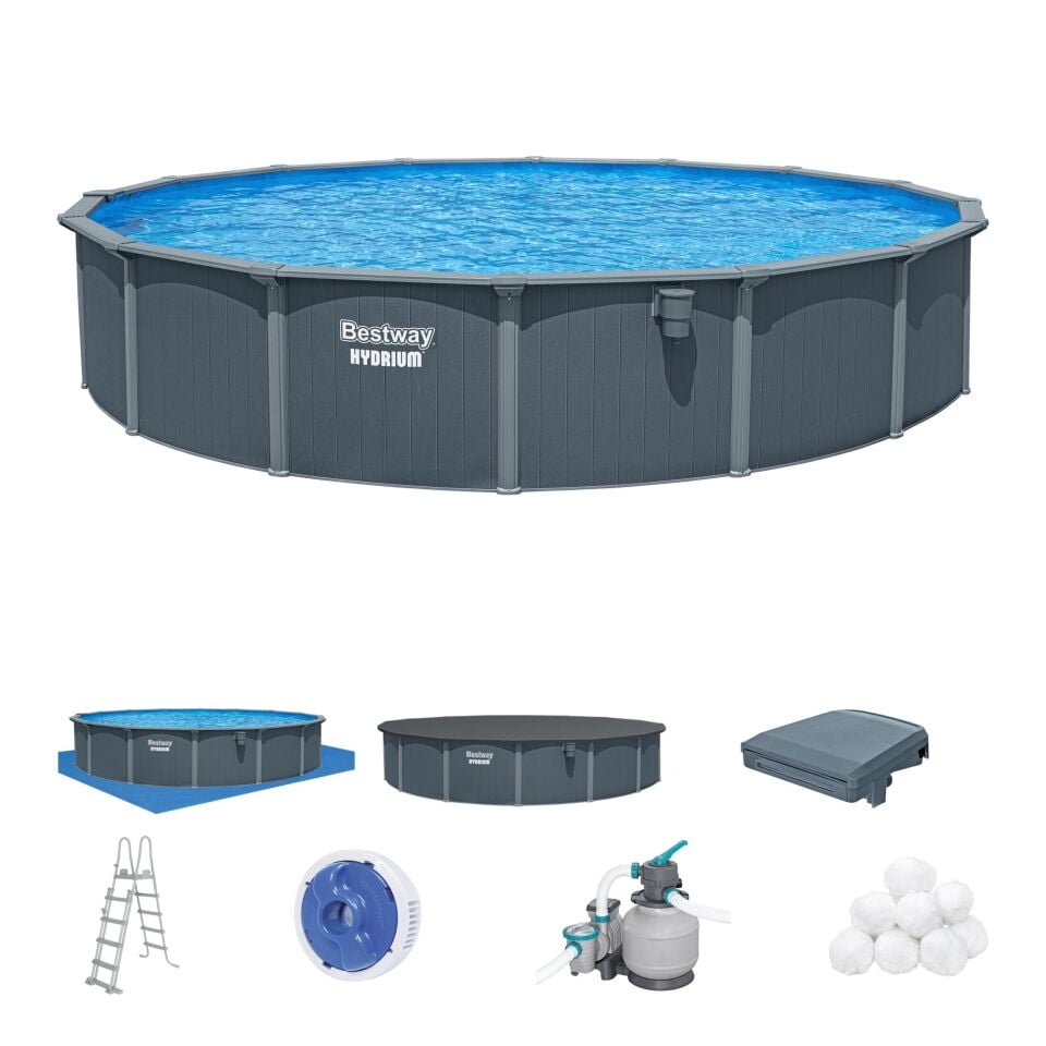Bestway Prefabrik Havuz Hydrium Çelik Duvarlı Yer Üstü Çember Havuz Seti  7,32 m x 1,32 m 561RP