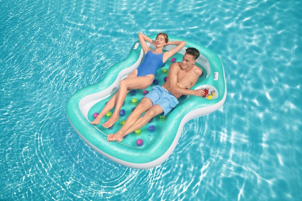 Bestway® 43045 Summer Colors™ Bardaklı Yatak Tasarım Çift Kişilik Şişme Ada