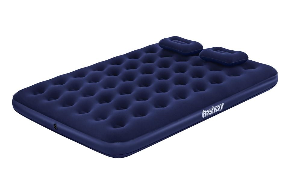 Bestway® 67374 Geniş Çift Kişilik Şişme Yatak ve Manuel Şişirme Aparatı 2.03 m x 1.52 m x 22 cm