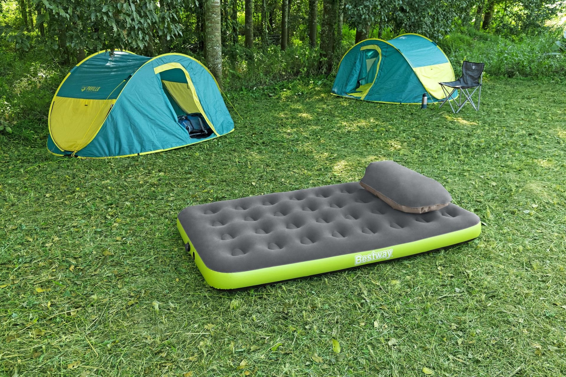 Bestway® 67619 Bestway Roll & Relax Geniş Tek Kişilik Şişme Yatak ve Çantalı Şişirme Aparatı1.88 m x 99 cm x 22 cm
