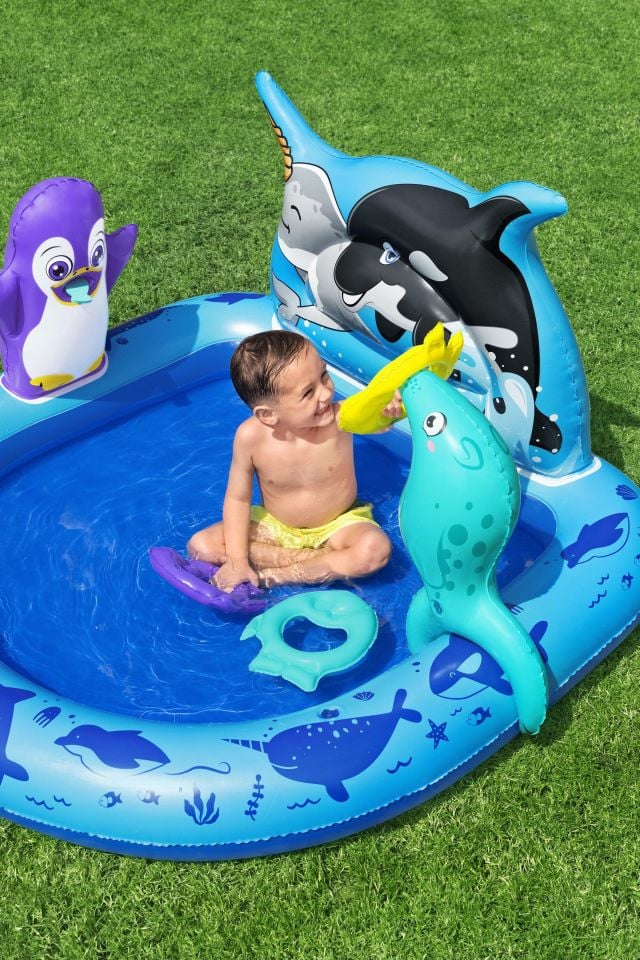 Bestway® 53156 Polar Pals™ Kutuplar Temalı Su Oyun Havuzu 1,34 m x 1,31 m x 73 cm