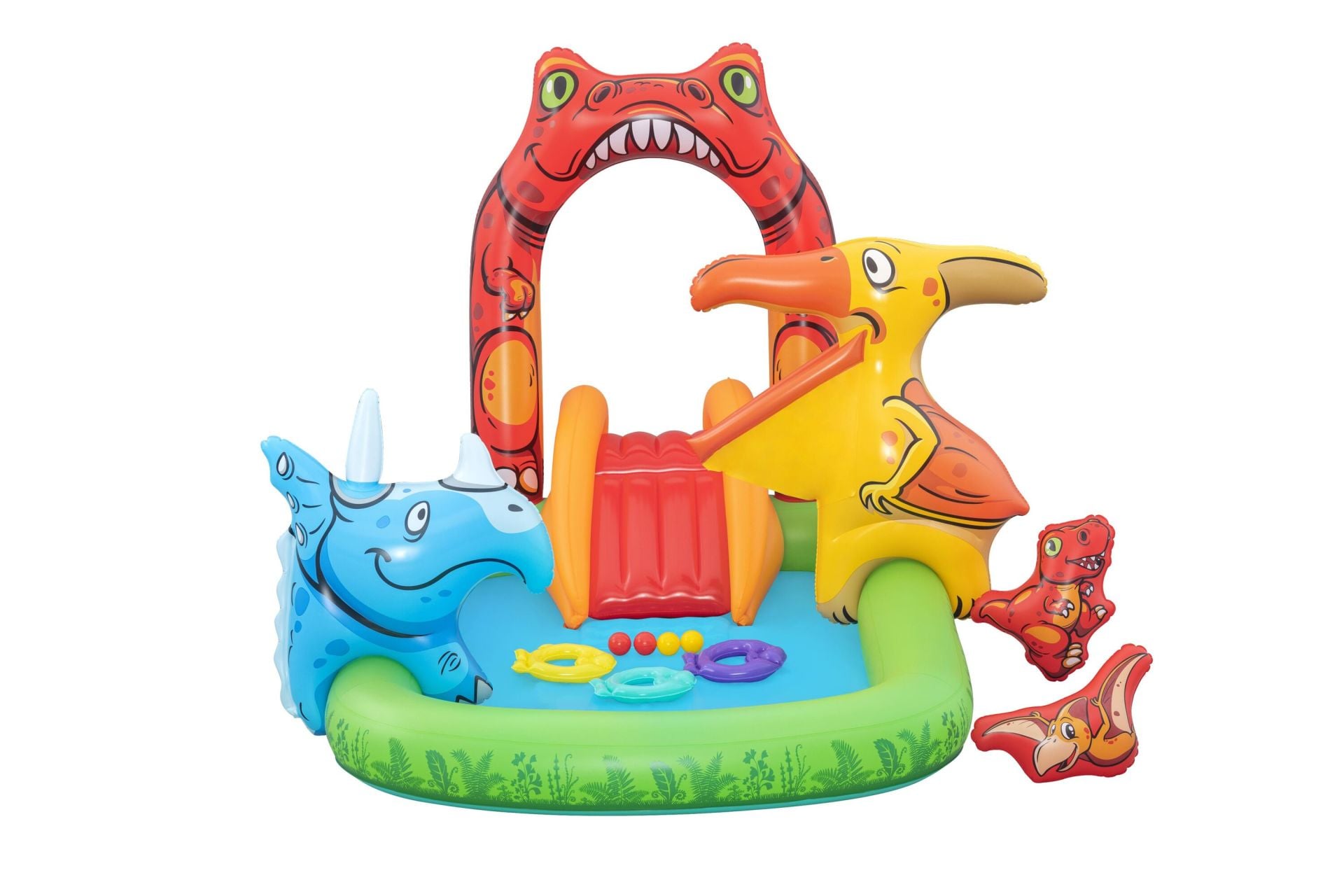 Bestway® 1053160XXX24 Jurassic Splash™ Dinozorlu Su Oyun Parkı 2,41 m x 1,40 m x 1,37 m