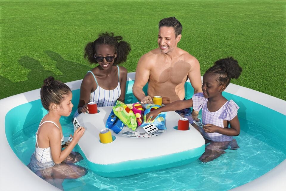 Bestway 54446 Sippin Summer Orta Sehpalı Aile-Çocuk Havuzu 2.18m x 2.18m x 48cm